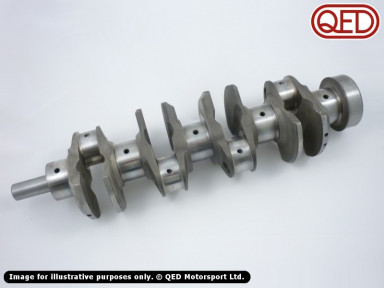 Steel crankshaft, twin counterweighted, narrow pin, 6BDD, EN40B, various strokes